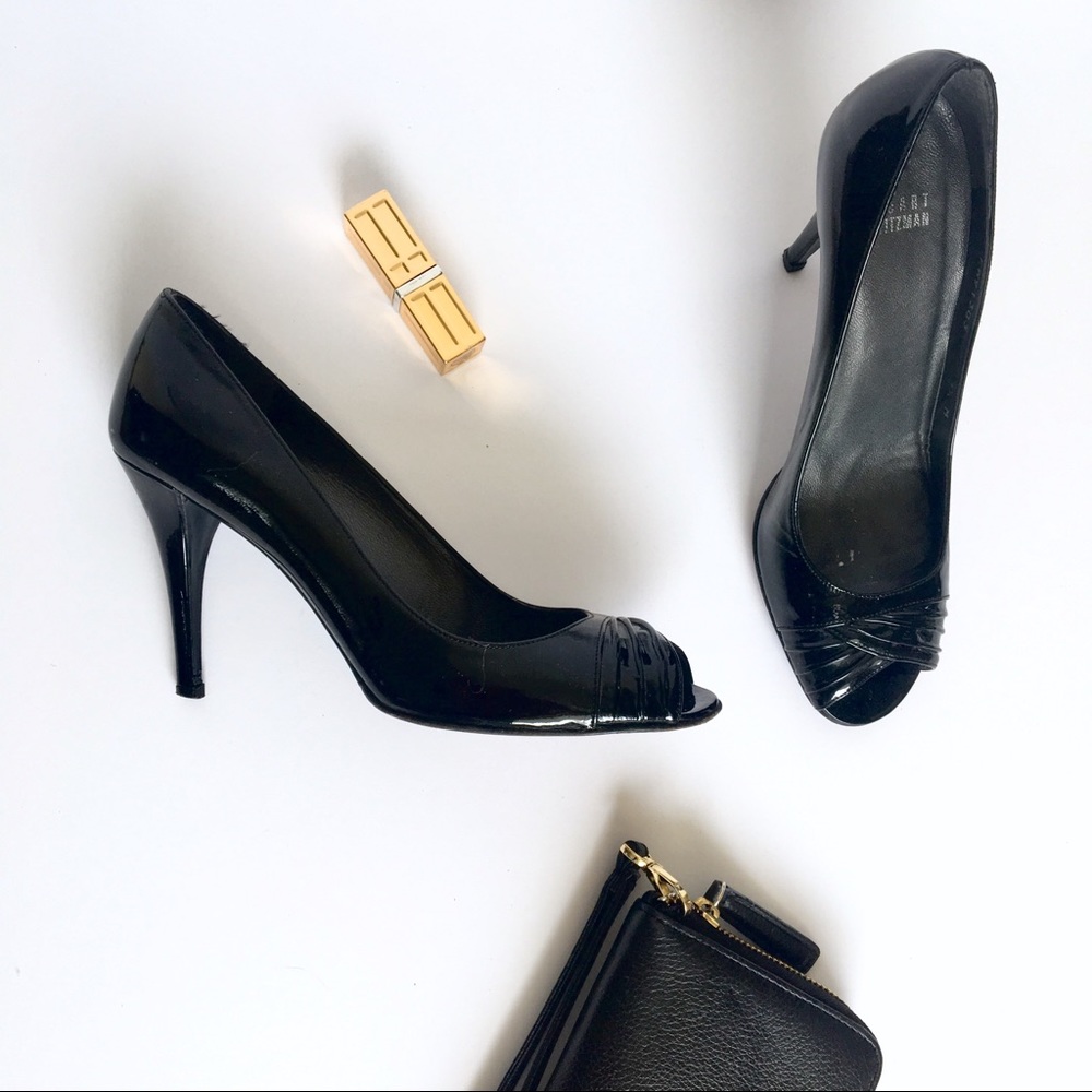 Stuart Weitzman • peep toe heels | patent leather